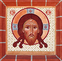 mandilion ou image du Christ, fresque du clocher du monastre de Cantauque