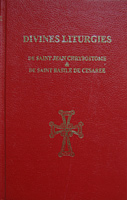 Red cover of the Divine Liturgies of St John Chrysostom and St Basil of Caesarea