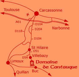 access map to the monastery of Cantauque