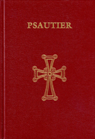portada roja con una cruz dorada del Salterio según la versión griega de los Setenta