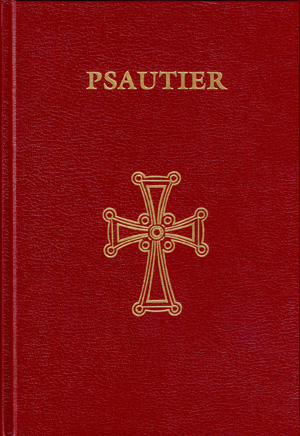couverture rouge avec une croix dorée du Psautier selon la version grecque des Septante