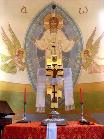 église, fresque du Christ en gloire